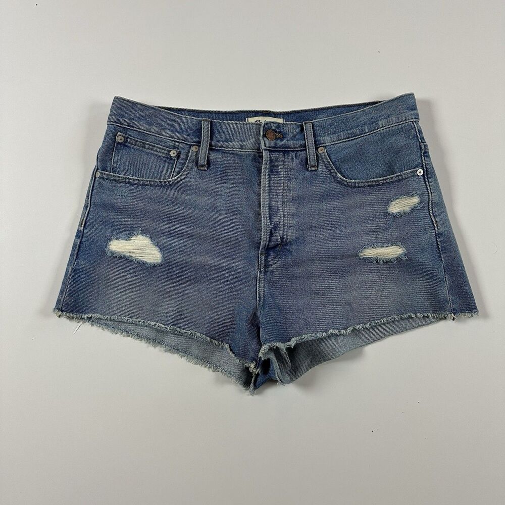 Madewell Relaxed Denim Shorts Light Wash Button-Fly Size 31